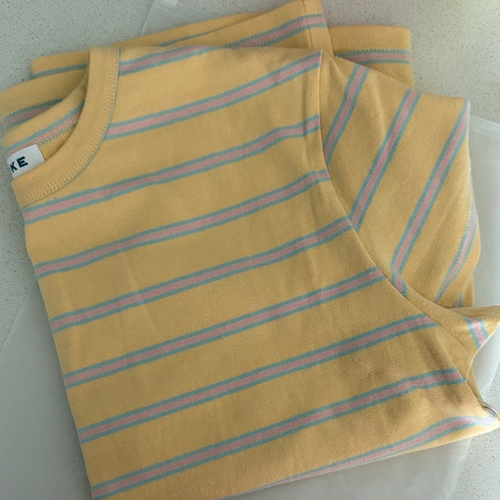 Parke Birthday Stripe Cotton T-shirt size Large